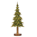 Festive Green Resin Tree On Natural Base Large