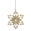 Festive Hanging Clear Champagne Glitter Snowflake