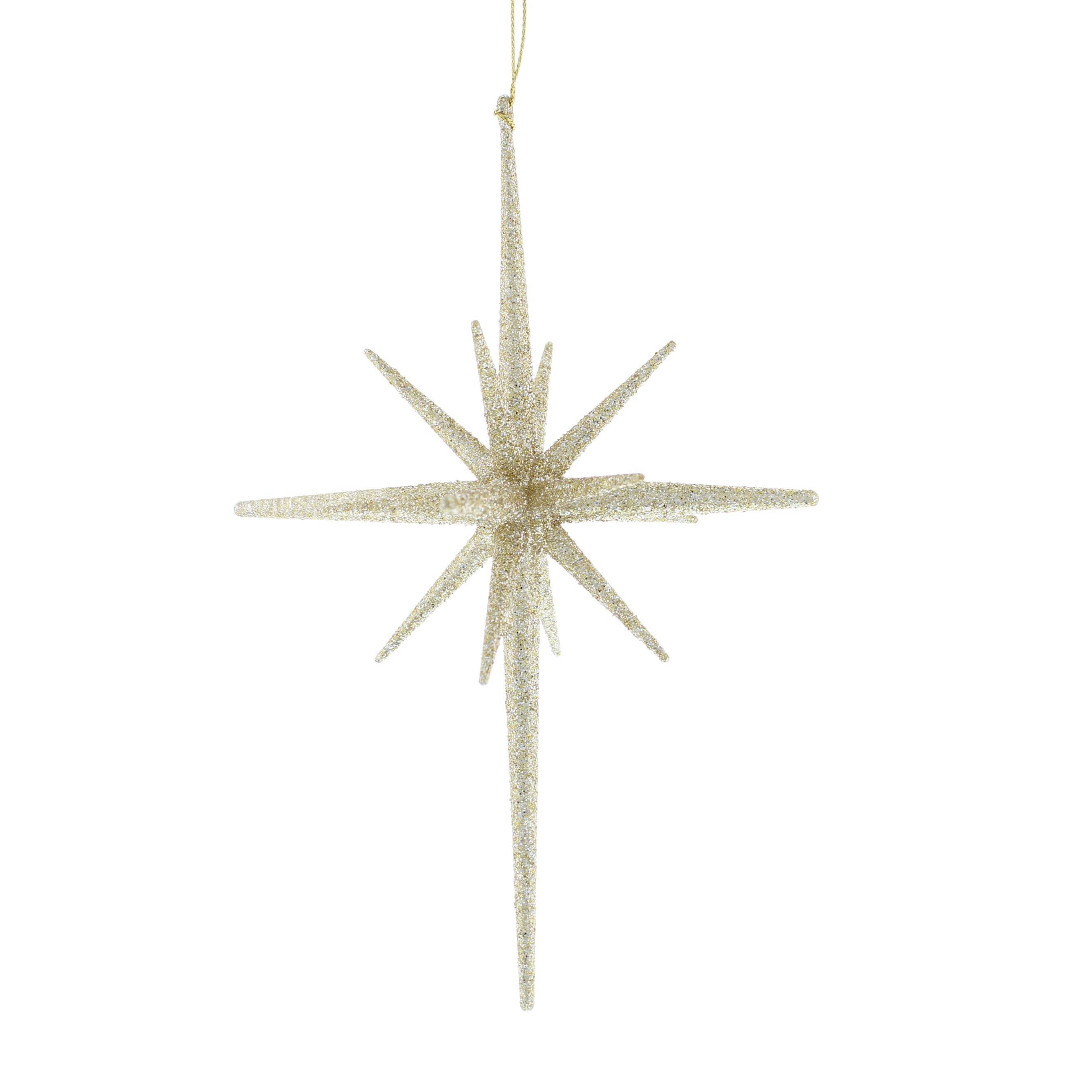 Festive Hanging Gold Glitter Acrylic Starburst