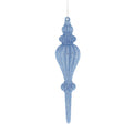 Festive Hanging Lichen Blue Glitter Acrylic Finial