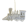 Festive Hanging Matt Gold White Glitter Acrylic Train
