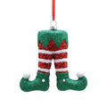 Festive Hanging Red Green Glitter Elf Legs Shoes