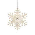 Festive Hanging White Glitter Snowflake