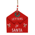 Festive Hanging Wood Red Letters To Santa Envelope