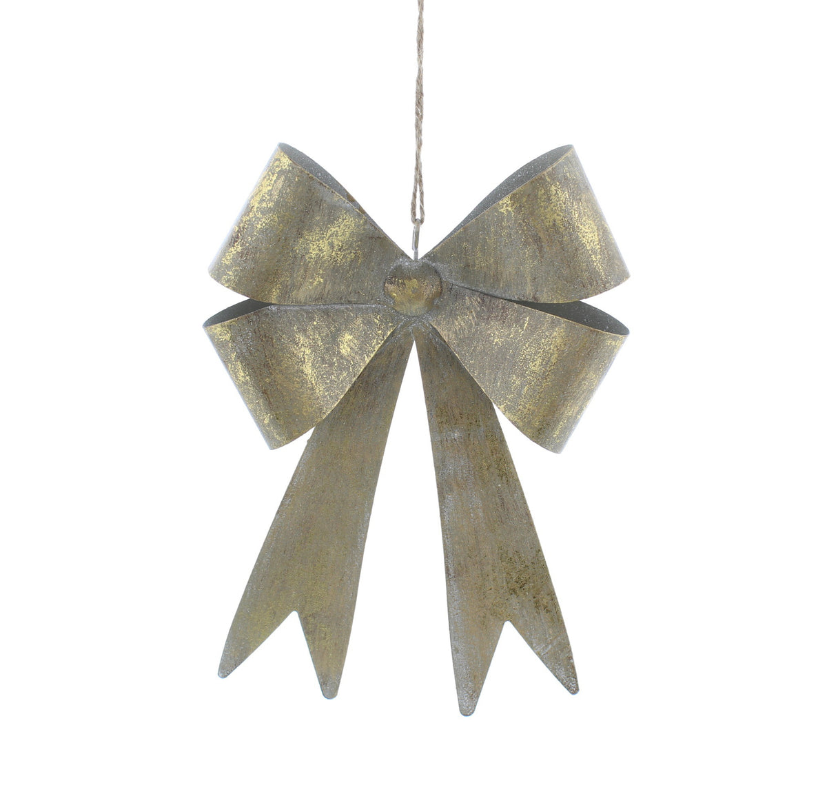 Festive Metal Gold Aged Effect Bow