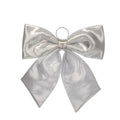 Festive Silver Metallic Effect Bow Large