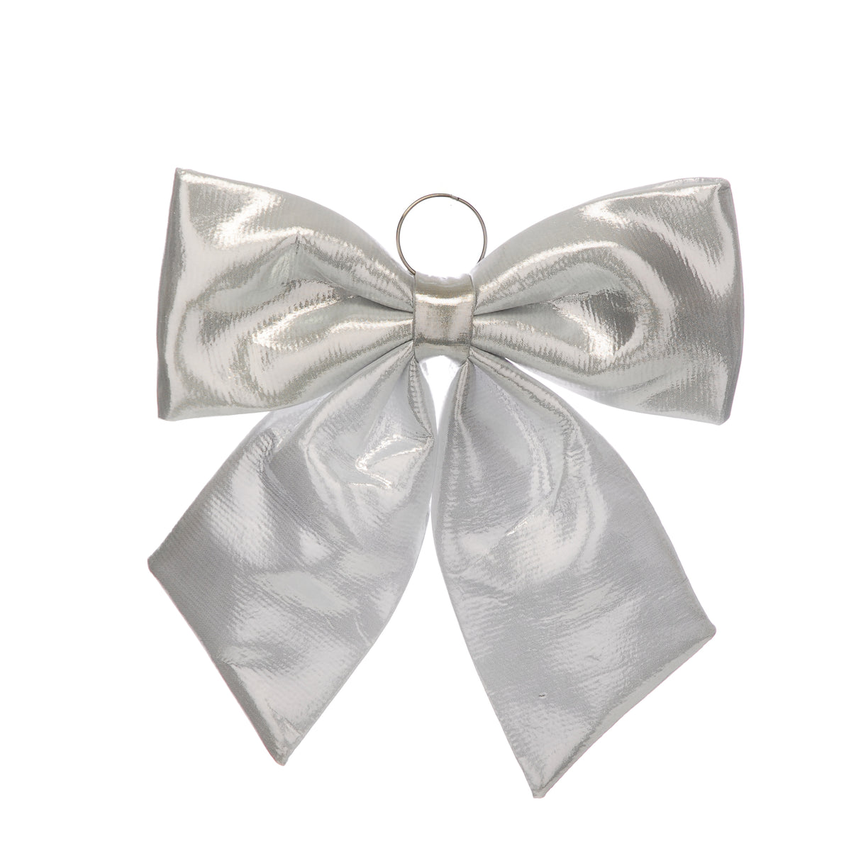 Festive Silver Metallic Effect Bow Large