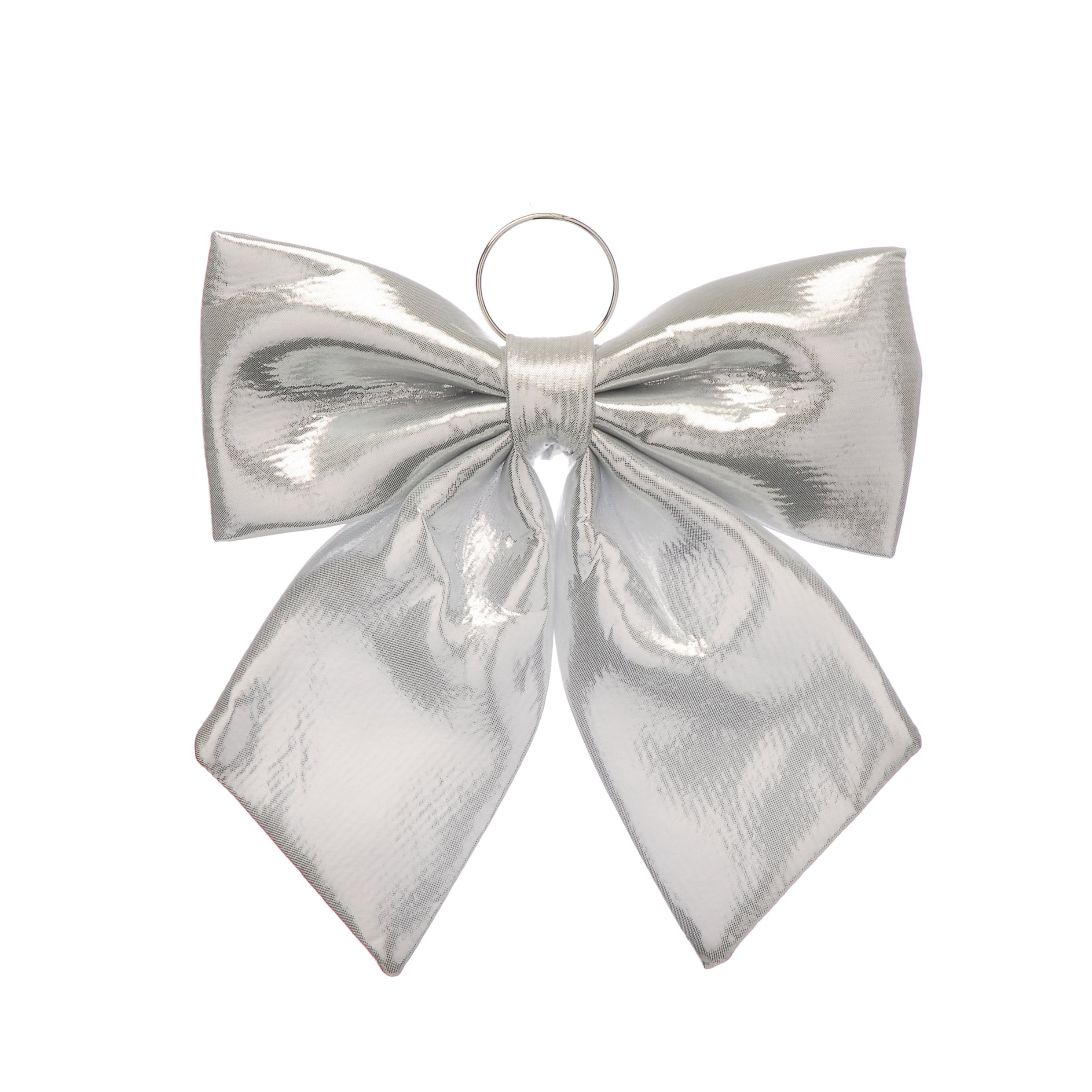 Festive Silver Metallic Effect Bow Medium