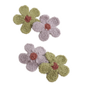 Flowers Hair Clips Twin Pack Green