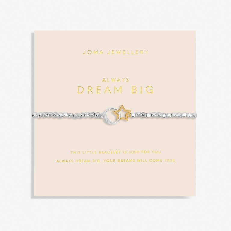 Joma Jewellery Forever Yours Always Dream Big Silver And Gold Plated Bracelet