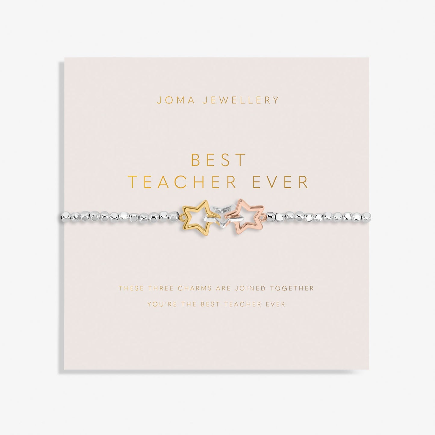 Forever Yours Best Teacher Ever Silver, Gold Plated & Rose Gold Plated Bracelet