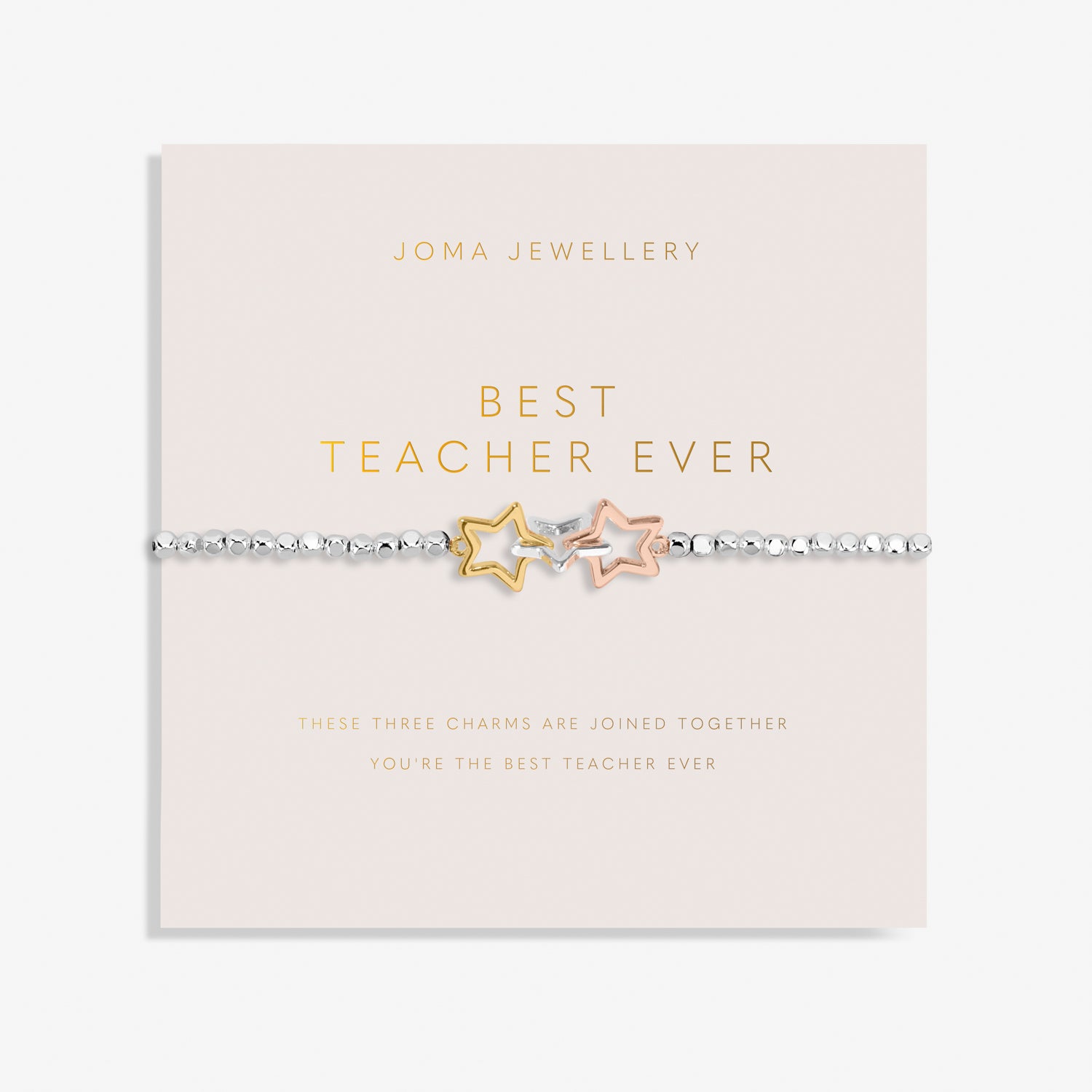 Forever Yours Best Teacher Ever Silver, Gold Plated & Rose Gold Plated Bracelet