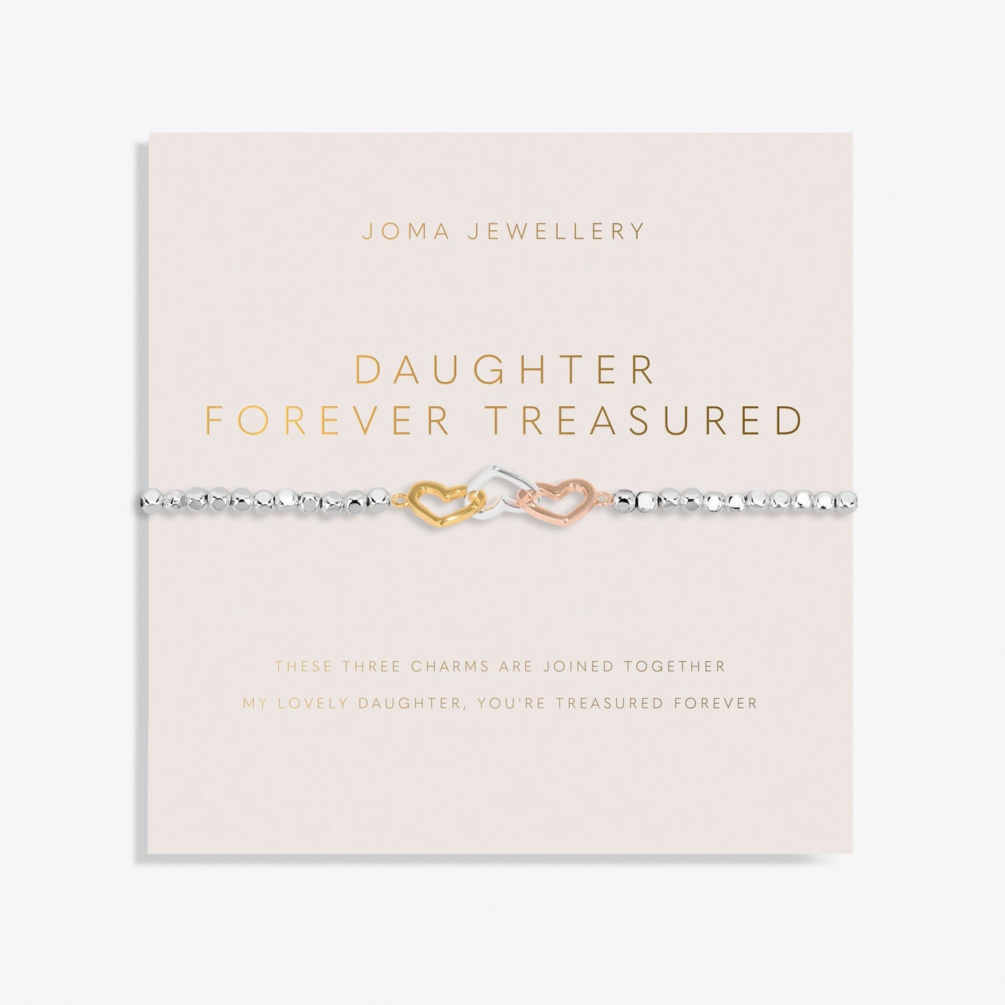 Forever Yours Daughter Forever Treasured Silver, Gold Plated & Rose Gold Plated Bracelet