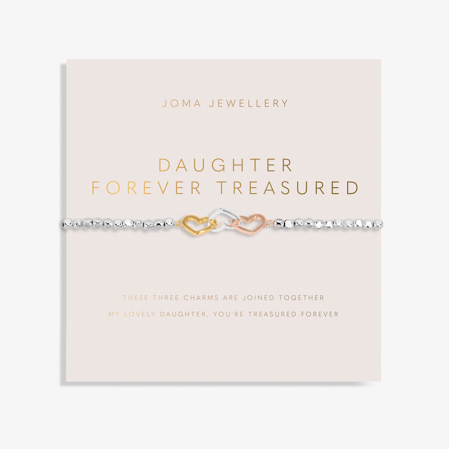 Forever Yours Daughter Forever Treasured Silver, Gold Plated & Rose Gold Plated Bracelet