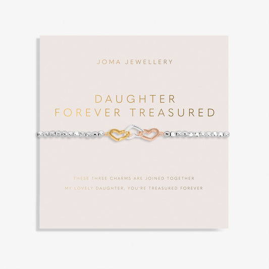 Forever Yours Daughter Forever Treasured Silver, Gold Plated & Rose Gold Plated Bracelet