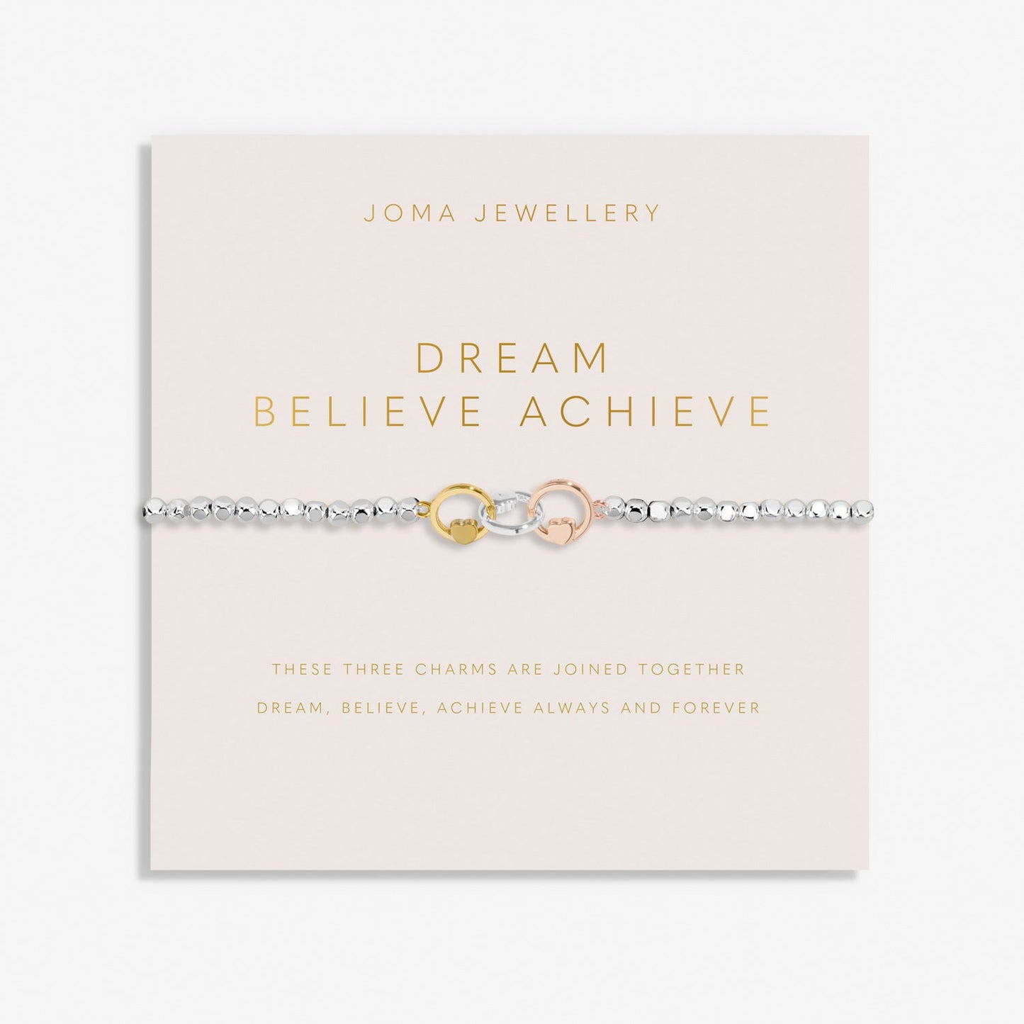 Forever Yours Dream Believe Achieve Silver, Gold Plated & Rose Gold Plated Bracelet