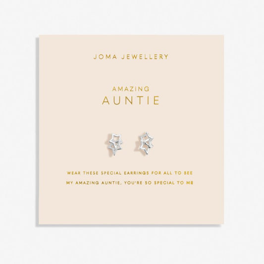 Joma Jewellery Forever Yours Earrings Amazing Auntie Silver Plated Earrings