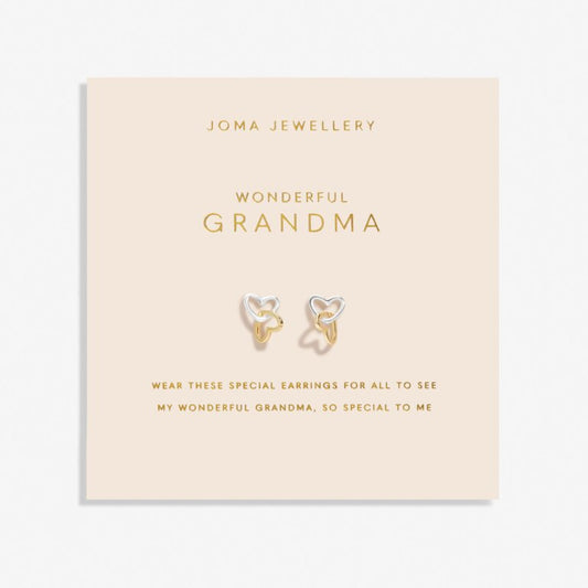 Joma Jewellery Forever Yours Earrings Wonderful Grandma Silver And Gold Plated Earrings