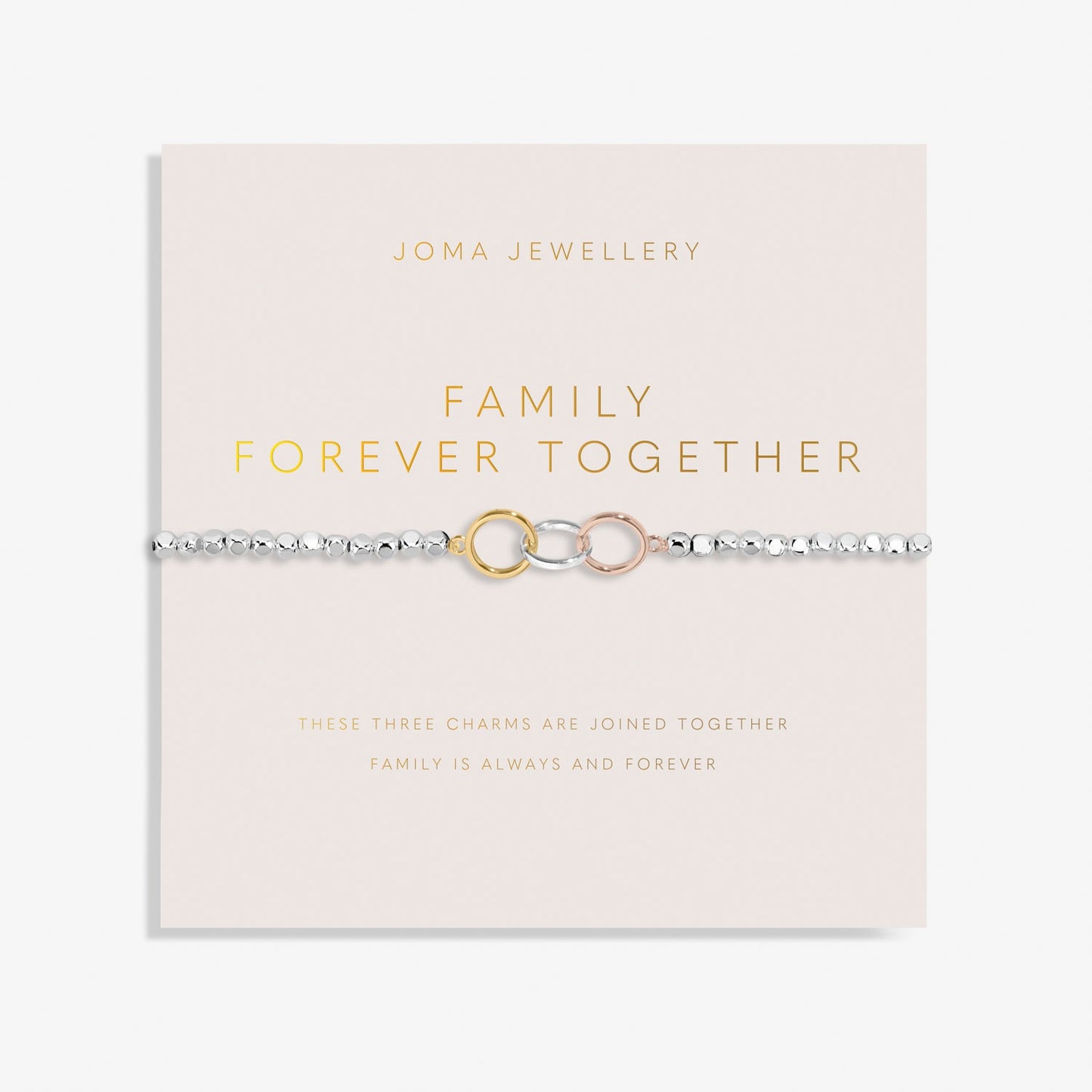 Forever Yours Family Forever Together Silver, Gold Plated & Rose Gold Plated Bracelet