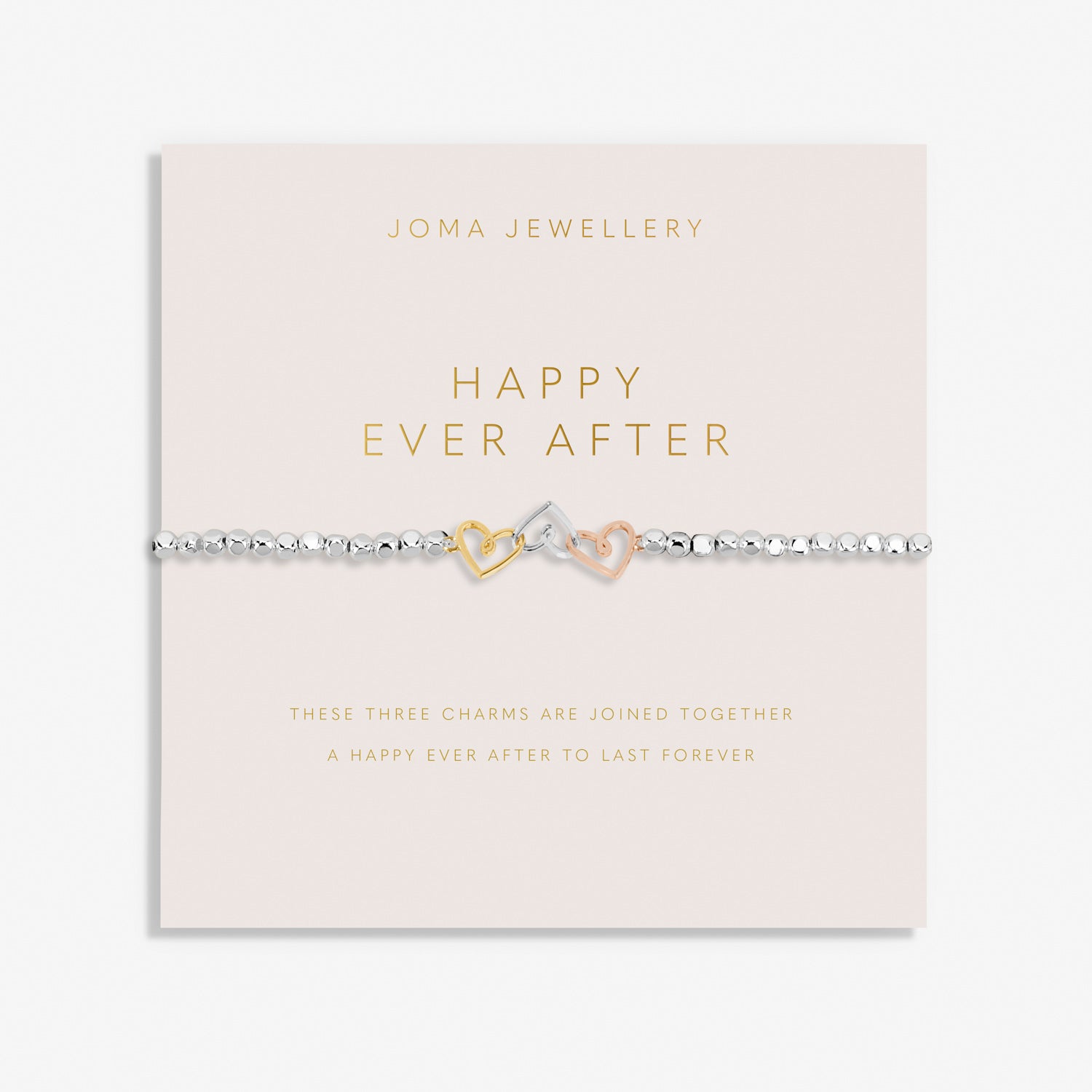 Forever Yours Happy Ever After Silver, Gold Plated & Rose Gold Plated Bracelet