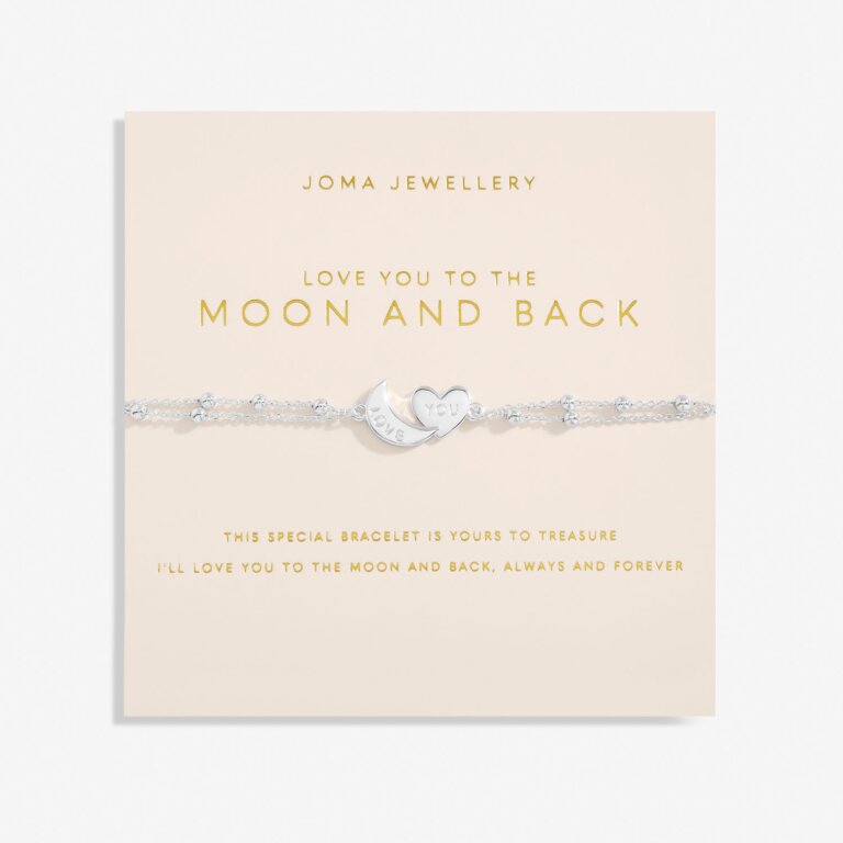 Joma Jewellery Forever Yours Love Collection Love You To The Moon And Back Silver Plated Bracelet