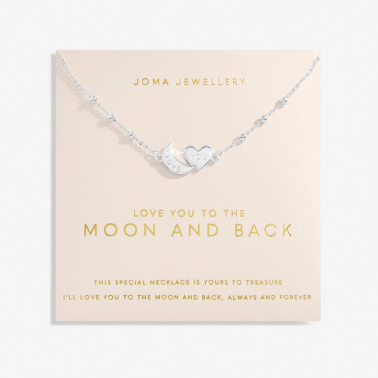Joma Jewellery Forever Yours Love Collection Love You To The Moon And Back Silver Plated Necklace