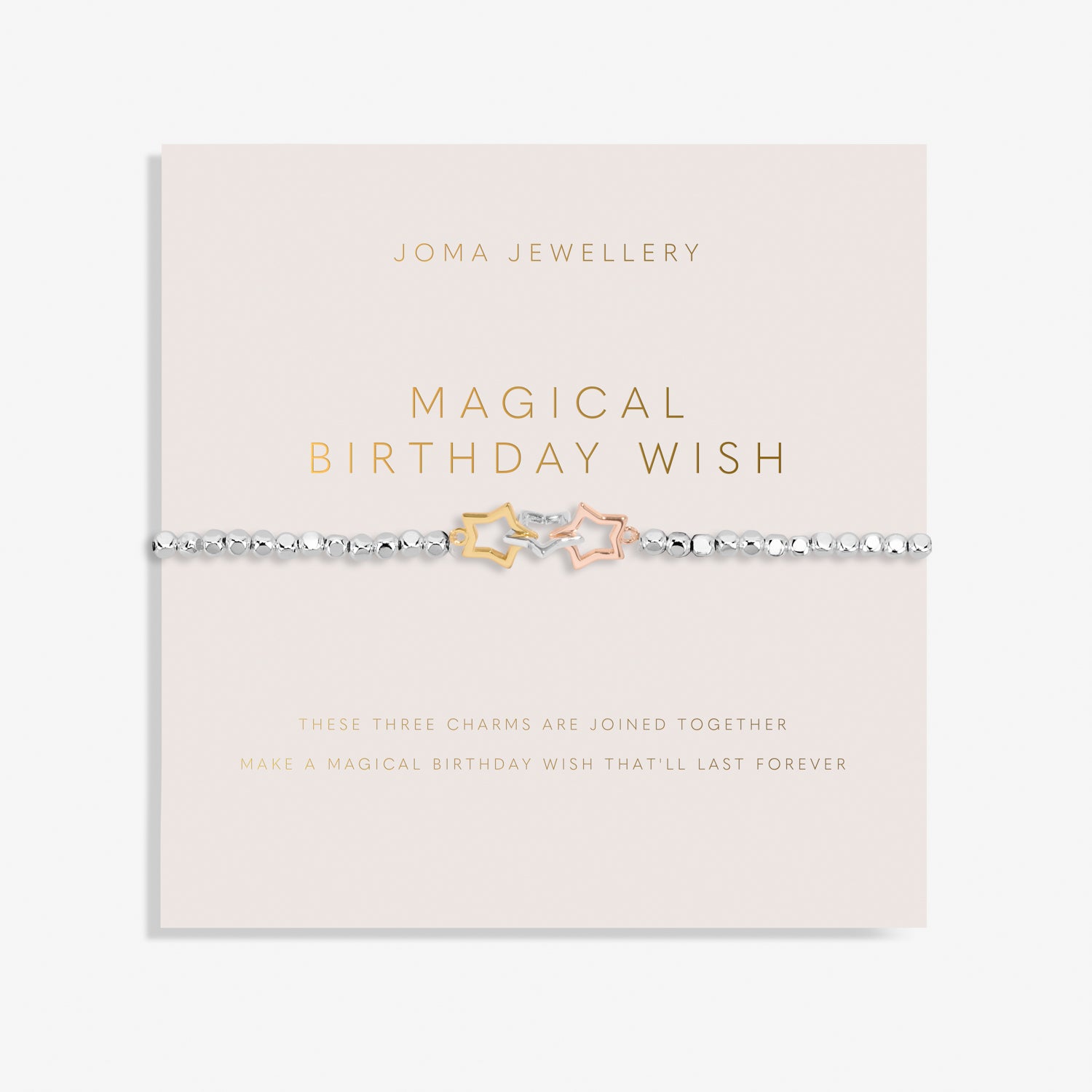 Forever Yours Magical Birthday Wish Silver, Gold Plated & Rose Gold Plated Bracelet
