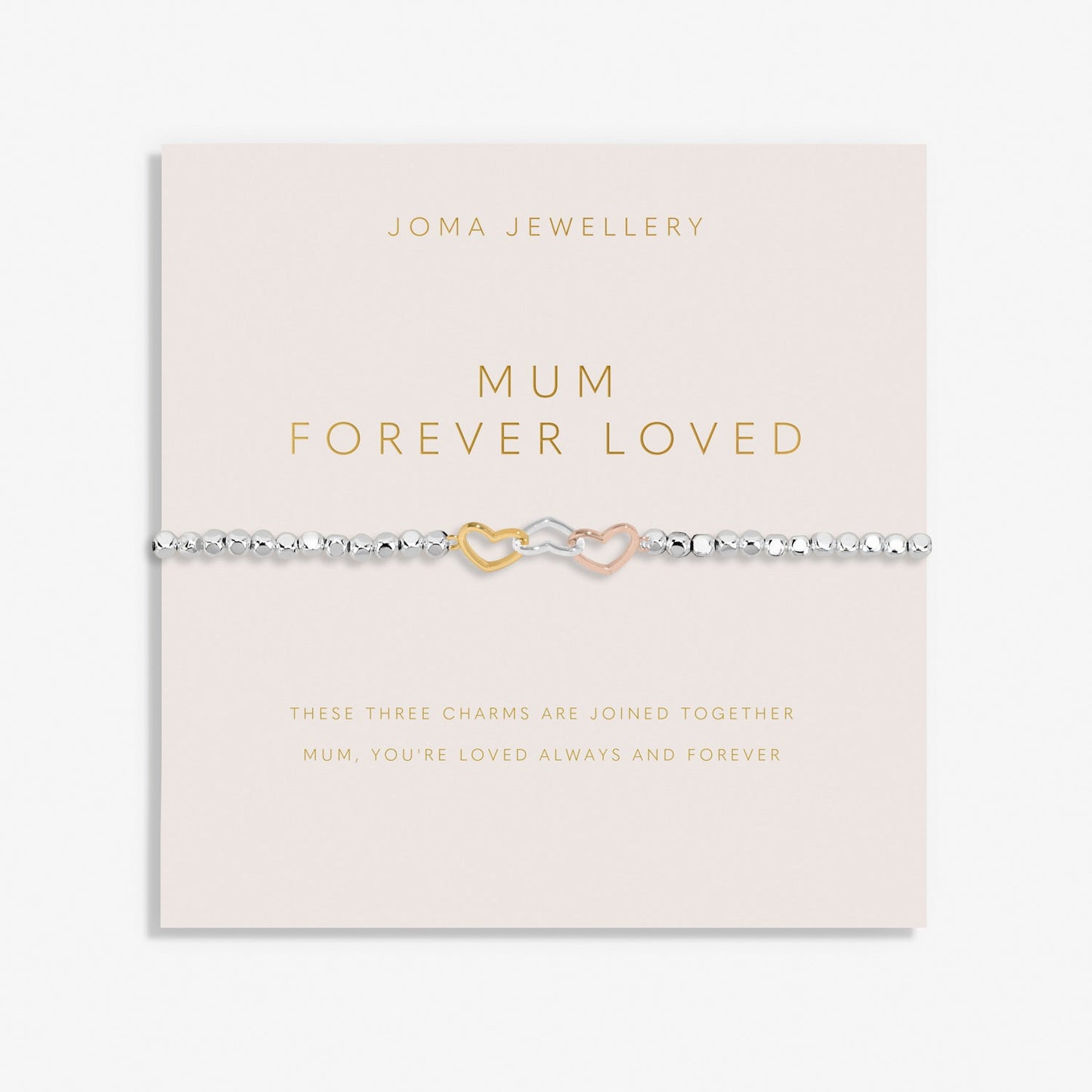 Forever Yours Mum Forever Loved Silver, Gold Plated & Rose Gold Plated Bracelet