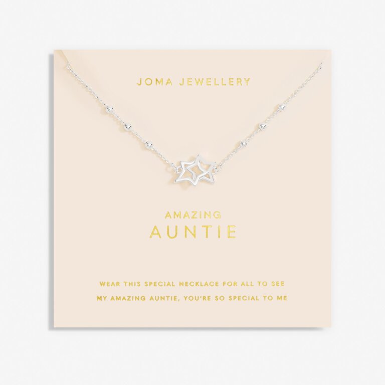 Joma Jewellery Forever Yours Necklace Amazing Auntie Silver Plated Necklace