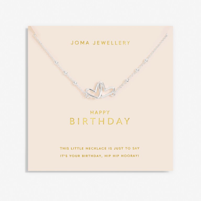 Joma Jewellery Forever Yours Necklace Happy Birthday Silver Plated Necklace