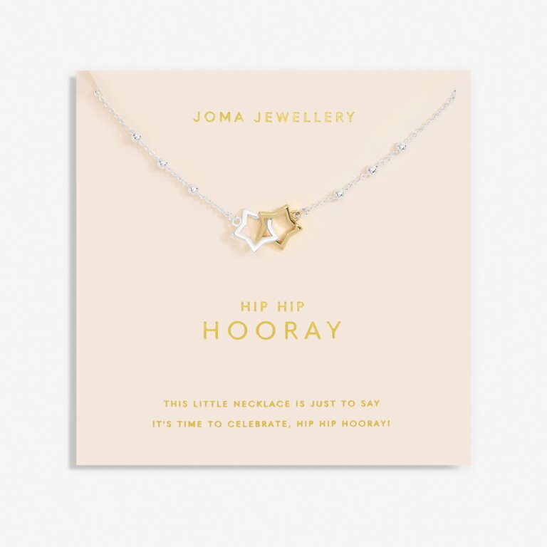 Joma Jewellery Forever Yours Necklace Hip Hip Hooray Silver And Gold Plated Necklace