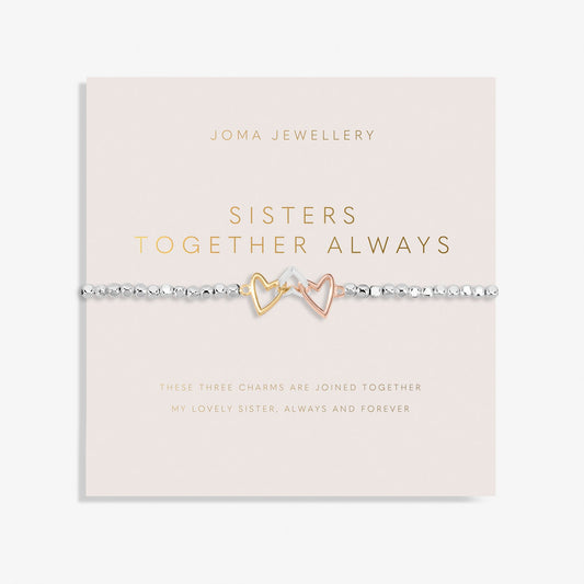 Forever Yours Sister Together Always Silver, Gold Plated & Rose Gold Plated Bracelet