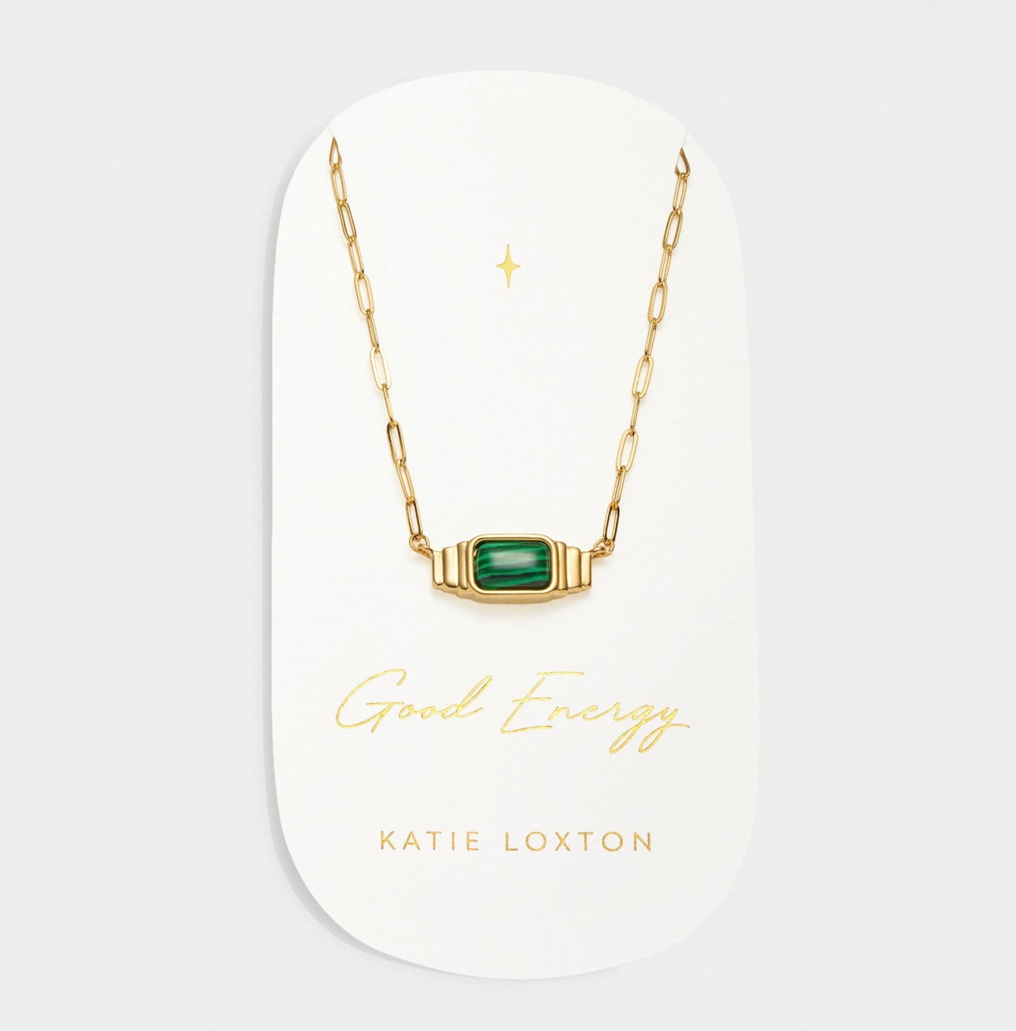 Katie Loxton Malachite Necklace Good Energy Gold Plated Necklace