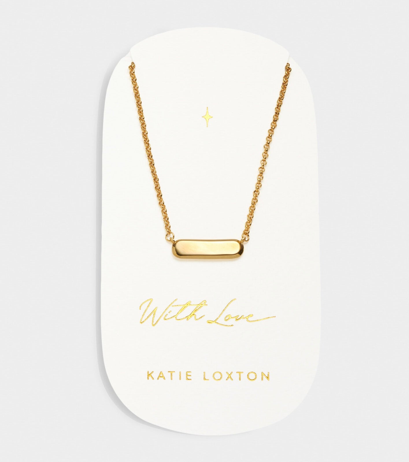 Signet Necklace With Love Gold Plated Necklace