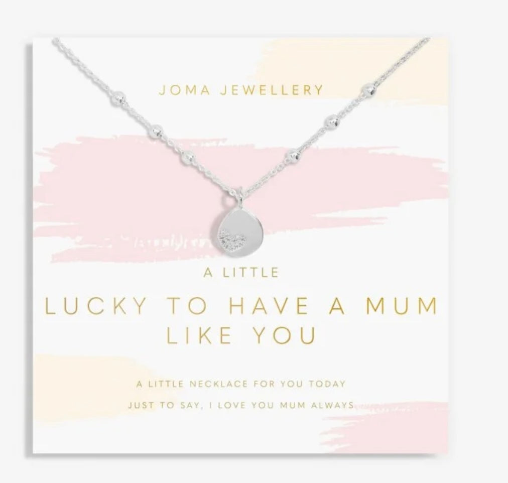 Joma Jewellery Mother's Day A Little Necklace Lucky To Have A Mum Like You Silver Plated Necklace