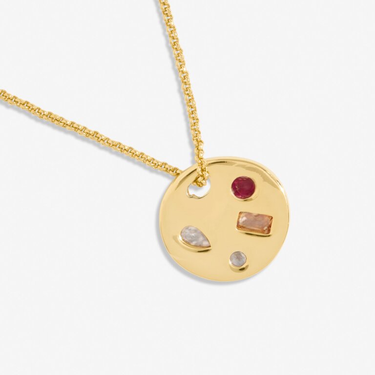 Joma Jewellery Gem Glow Hammered Heart Gold Plated Necklace
