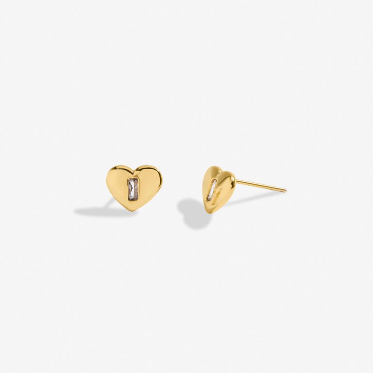 Joma Jewellery Gem Glow Heart Cz Gold Plated Stud Earrings