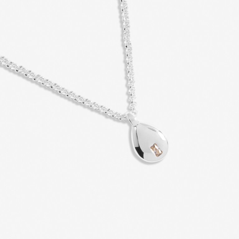 Joma Jewellery Gem Glow Teardrop Cz Silver Plated Necklace