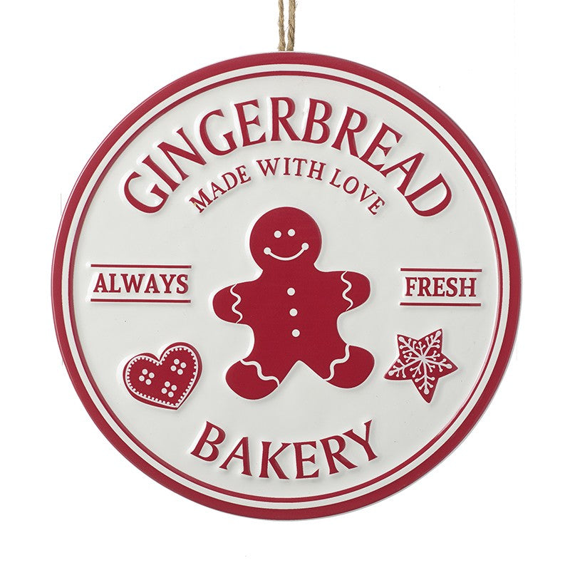 Gingerbread Bakery Metal Hanger Round