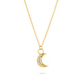Gold Trip Celestial Moon Necklace 18k Gold Plated Sterling Silver