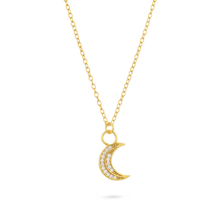 Gold Trip Celestial Moon Necklace 18k Gold Plated Sterling Silver