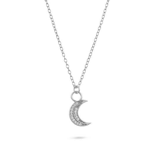 Gold Trip Celestial Moon Necklace Sterling Silver