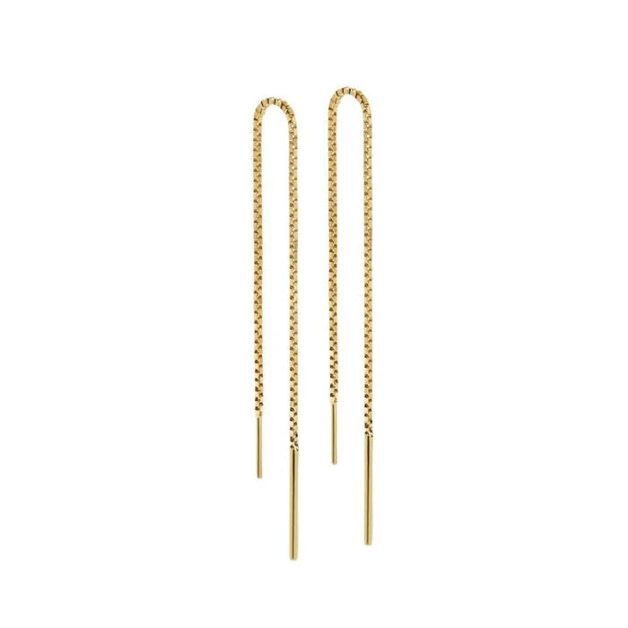 Gold Trip Chain Threader Earring Gold Plated Sterling Silver