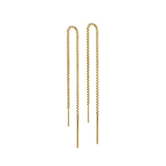 Gold Trip Chain Threader Earring Gold Plated Sterling Silver