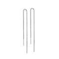 Gold Trip Chain Threader Earring Rhodium Plated Sterling Silver
