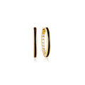 Gold Trip Enamel Hoop Earrings Black 18k Gold Plated Sterling Silver
