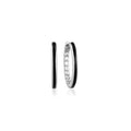 Gold Trip Enamel Hoop Earrings Black Sterling Silver