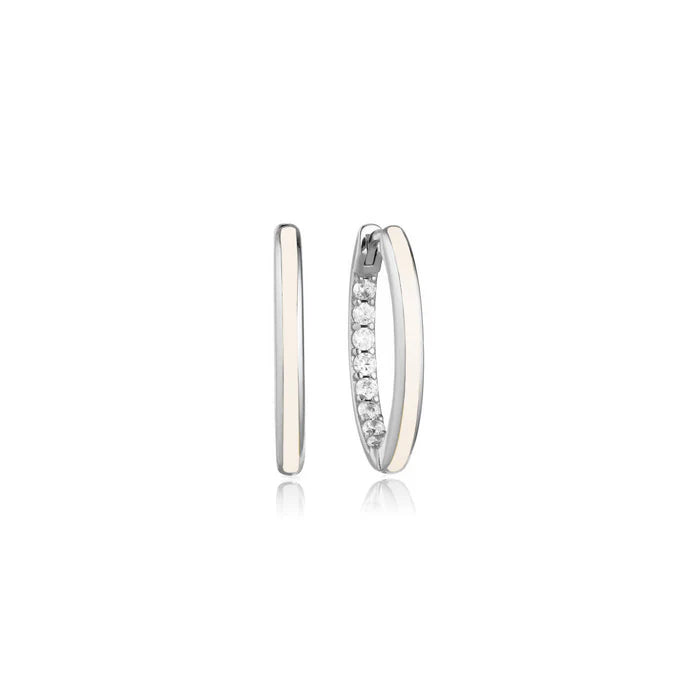 Gold Trip Enamel Hoop Earrings Nude Sterling Silver