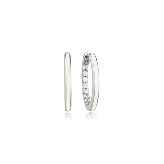 Gold Trip Enamel Hoop Earrings Nude Sterling Silver