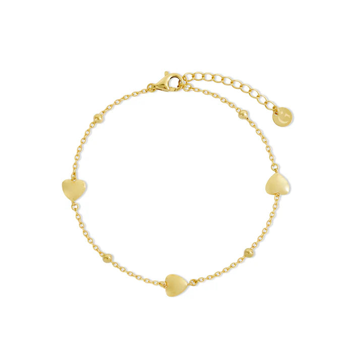 Gold Trip Heart Satellite Bracelet Gold Plated Sterling Silver